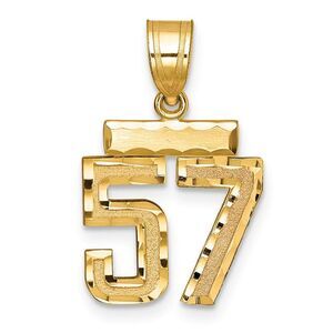 14k Yellow Gold, Varsity Collection, Small D/C Pendant Number 57
